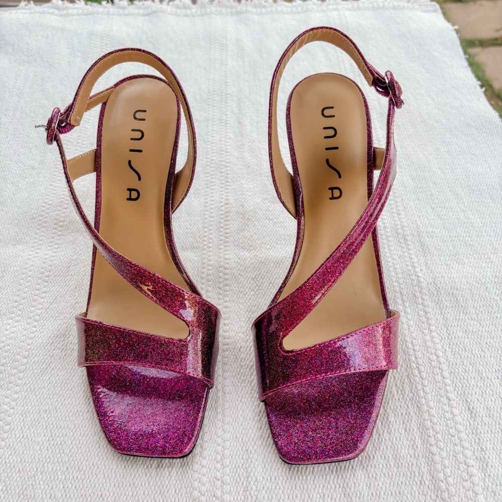Unisa pink glittery heels size 9.5